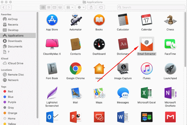 Open Applications in Finder