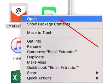 Right-click and choose Open