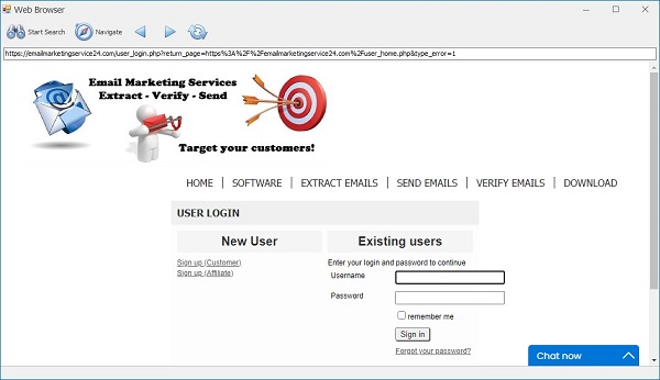 Email Extractor Login Form