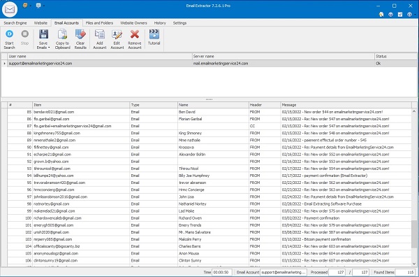 extract email addresses from your Email Messages