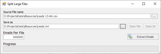 Split large email list files