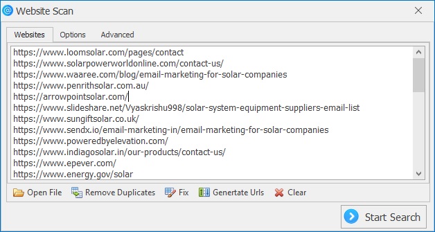 Extract from URL List