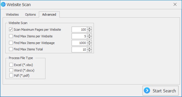 Advanced Website Search Settings