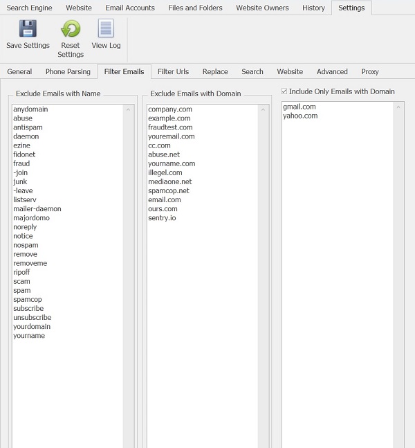 Email filters