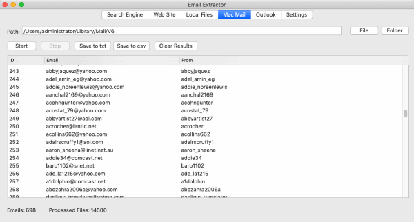 Extract from Mac Mail