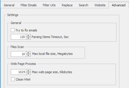 Advanced settings