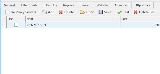 Proxy settings