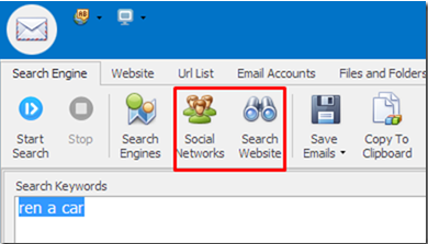 New Social and Website Search Modes