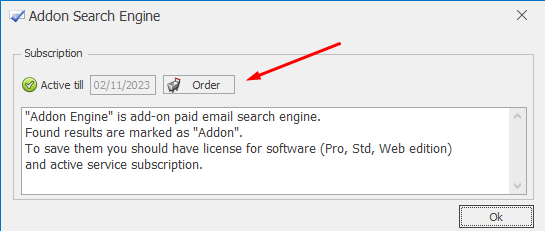 Email Search Engine Order Button