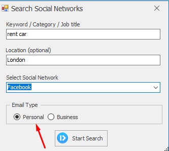 Select email type