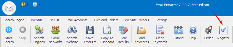 Click Register Button