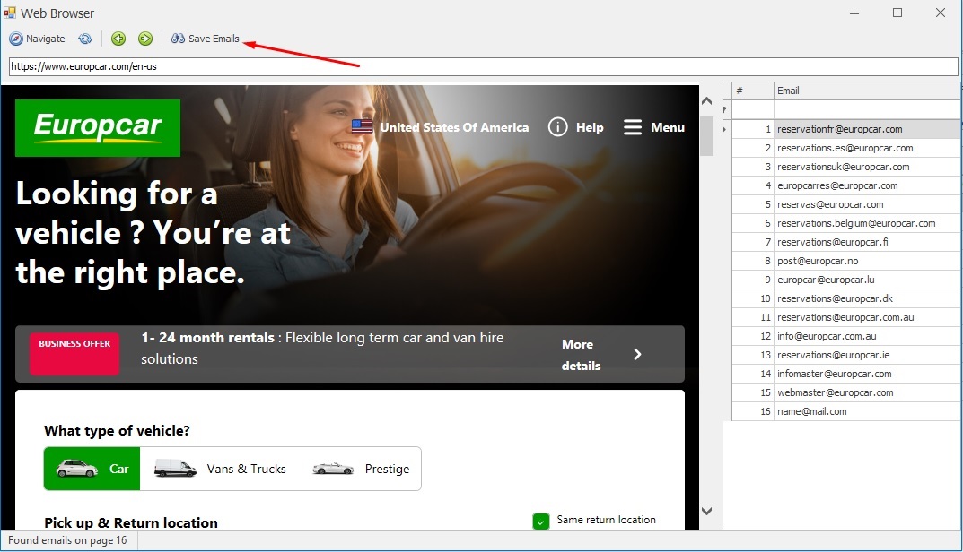 Save collected emails to a file
