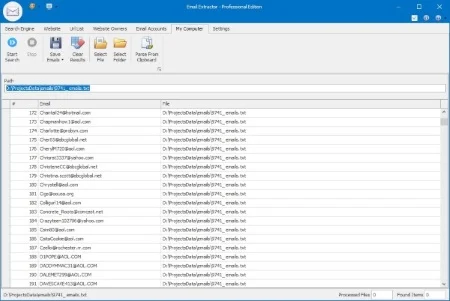 Extrair endereços de e-mail de arquivos e pastas