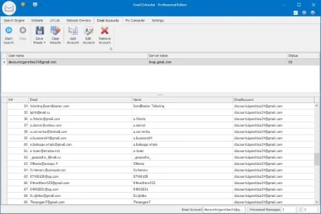 Extrair contas de e-mail POP3 e IMAP