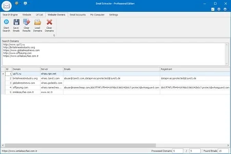 Extrair endereços de e-mail do Whois